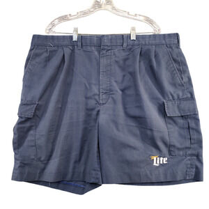 Riverside Men's Milller Lite Cargo Shorts Blue Size 42 Pockets Beer Polycotton